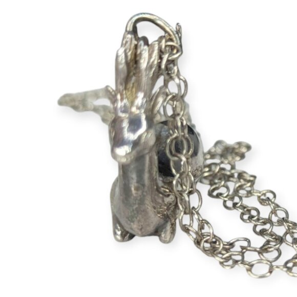 Silver Plate Deer/Reindeer Pendant & Chain Necklace - Picture 6 of 14